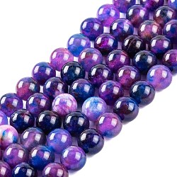 Natural Malaysia Jade Beads Strands, Round, Dyed, Blue Violet, 8mm, Hole: 1mm, about 48pcs/strand, 15 inch(X-G-A146-8mm-C10)