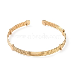 Brass Open Cuff Bangles, Multi Lines, Golden, Wide: 5~7mm, Inner Diameter: 2-1/4 inch(5.75cm)(BJEW-A144-01B)