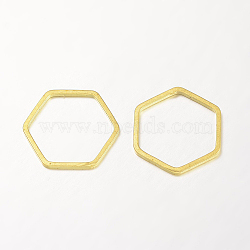 Brass Linking Rings, Hexagon, Rack Plating, Golden, 20x18x1mm(X-KK-K136-03G)
