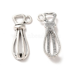 Tibetan Style Alloy Pendants, Eggbeater Shape Charm, Antique Silver, 23.5x9.5x3.5mm, Hole: 1.8mm, about 500pcs/500g(TIBE-B001-31AS)