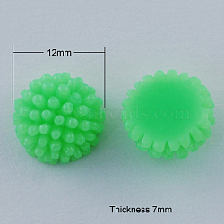 Resin Cabochons, Half Round, Lawn Green, 12~13x7~8mm(X-CRES-B2085-A24)