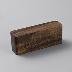 Rectangle Wooden Couple Ring Storage Boxes, Magnetic Jewelry Ring Gift Case, Black, 2.45x9x2.5cm(CON-WH0099-19A)