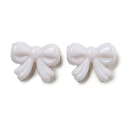 Opaque Acrylic Beads, Bowknot, White, 15.5x20x7.5mm, Hole: 2.5mm, about 470pcs/500g(SACR-L007-018)
