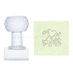 Plastic Stamps, DIY Soap Molds Supplies, Square, Mountain Pattern, 31x26mm(DIY-WH0350-063)