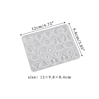 Pendant DIY Silicone Molds, Resin Casting Molds, for UV Resin & Epoxy Resin Jewelry Making, Star/Butterfly/Key, 12x9.8x0.4cm