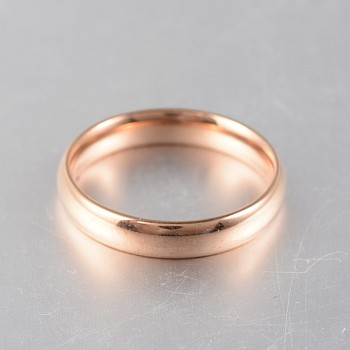 304 Stainless Steel Rings, Rose Gold, 16~19mm