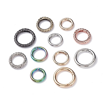 Alloy Spring Gate Rings, O Rings, Mixed Color, 24.5~35x4~5mm