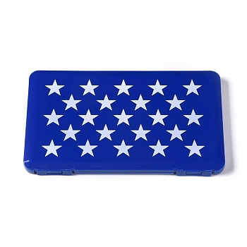 Portable Plastic Mouth Covers Storage Box, Dust-Proof Pollution-Free Container Case, for Disposable Mouth Cover, Star Pattern, Medium Blue, 19x11x1.25cm