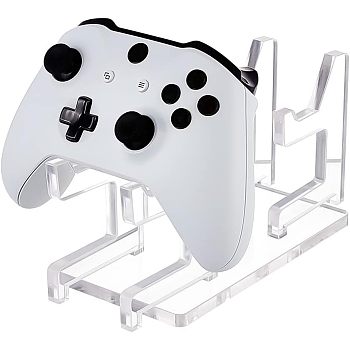 AHADERMAKER 1 Set Assembled Acrylic Game Pad Controller Display Stands, fit for 2Pcs Controllers Organizer, Clear, Finished Product: 19.7x9x9.5cm, about 5pcs/set