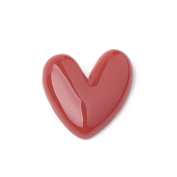 Resin Cabochons, Heart, Red, 27x25x6mm