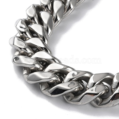 304 Stainless Steel Cuban Link Chain Necklaces(NJEW-P288-13P)-3