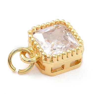 Real 18K Gold Plated Brass Inlaid Cubic Zirconia Charms(ZIRC-L100-073G-07)-4