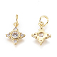 Brass Micro Pave Cubic Zirconia Charms(KK-D159-13G)-1