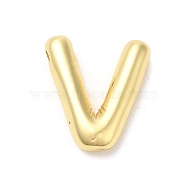 Eco-Friendly Rack Plating Brass Pendants, Long-Lasting Plated, Lead Free & Cadmium Free, Real 18K Gold Plated, Letter Charm, Letter V, 21~23x13~26x4.5~5.5mm, Hole: 2.5~3.5x1.5~2mm(KK-R143-21G-V)