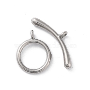 304 Stainless Steel Ring Toggle Clasps, Stainless Steel Color, 13.5x11x1.5mm, Hole: 1.5mm(STAS-A092-09F-P)
