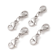 304 Stainless Steel Double Lobster Claw Clasps, Stainless Steel Color, 24mm(STAS-E163-57P-C)
