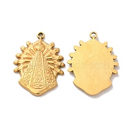 Ion Plating(IP) 304 Stainless Steel Pendants, Religion Charms, Golden, 34x26x3mm, Hole: 2mm(STAS-Q001-33G)