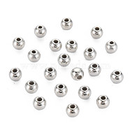 ABS Plastic Beads, Round, Platinum Plated, 4x3.5mm, Hole: 1.2mm, about 15000pcs/500g(SACR-S276-01C-P)