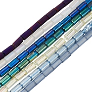 7 Strands 7 Style Electroplate Glass Beads Strands, Column, Mixed Color, 5x2.5mm, Hole: 0.8mm, about 72~75pcs/strand, 13.98''~14.25''(35.5~36.2cm), 1 strand/style(EGLA-YW0001-24)