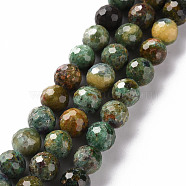Natural Mixed Stone Beads Strands, Round, Faceted, 8mm, Hole: 1.2mm, about 52~53pcs/strand, 15.55 inch(39.5cm)(G-S362-107B)