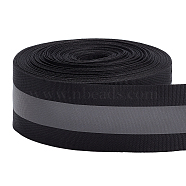 25M Flat Reflective Polyester Ribbons, for Warning Tape, Black, 2 inch(50mm), about 27.34 Yards(25m)/Bag(OCOR-BC0006-17C)