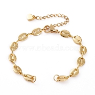 Brass Coffee Bean Chains Bracelet Makings, with  304 Stainless Steel Lobster Claw Clasps, Chain Extender & Jump Rings, Golden, 6-1/8 inch(15.5cm)(AJEW-JB00879)
