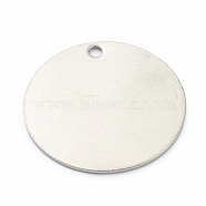 304 Stainless Steel Pendants, Stamping Blank Tag, Flat Round, Stainless Steel Color, 35x1mm, Hole: 3mm(STAS-H157-01A-P)