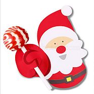 Christmas Theme Santa Claus Shape Paper Candy Lollipops Cards, for Baby Shower and Birthday Party Decoration, Red, 7.7x7.2x0.04cm, about 50pcs/bag(CDIS-I003-03)