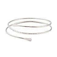 Wire Wrap Upper Arm Cuff Band, Alloy Open Armlets Bangle for Girl Women, Platinum, Inner Diameter: 3-3/8 inch(8.6cm)(X-AJEW-G033-07P)