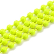 Handmade Brass Ball Chains, Soldered, with Spool, Green Yellow, 3mm, 32.8 Feet(10m)/roll(KK-J276-16B-P21)