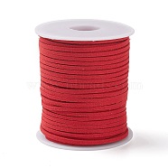45M Faux Suede Cord, Faux Suede Lace, Red, 2~2.5x1.5~2mm, about 50 Yards(45m)/Roll(LW-M003-11)