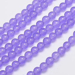 Natural & Dyed Malaysia Jade Bead Strands, Round, Medium Purple, 6mm, Hole: 0.8mm, about 64pcs/strand, 15 inch(X-G-A146-6mm-A19)