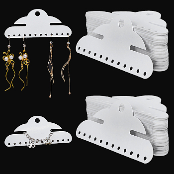 PVC Display Cards, Bracelet Earring Display Cards, Arch, White, 4.2x9.9x0.02cm, Hole: 3~7mm
