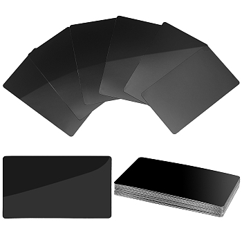 20Pcs Aluminium Blank Plate, Rectangle, Black, 100x60x0.5mm