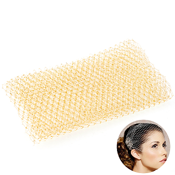 Polyester Mesh Tulle Fabric, for DIY Bride's Headdress and Veil, Gold, 9-1/2~9-7/8 inch(240~250mm)