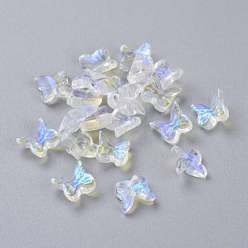 Transparent Glass Cabochons, 3D Butterfly Shape, Clear, 7x7.5x3.5mm