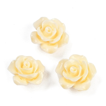 Synthetic Coral Carved Beads, Dyed, Flower, Light Yellow, 12x7mm, Hole: 1.3mm