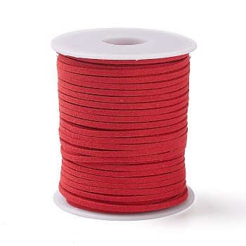 45M Faux Suede Cord, Faux Suede Lace, Red, 2~2.5x1.5~2mm, about 50 Yards(45m)/Roll