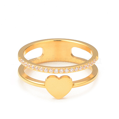 Crystal Rhinestone Heart Finger Ring(RJEW-I096-17G)-2