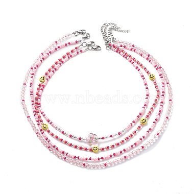 Pink Seed Beads Necklaces