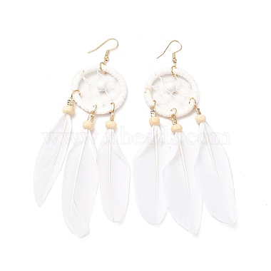 White Feather Earrings