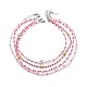 4Pcs 4 Style Smiling Face Flower Acrylic & Glass Seed Beaded Necklaces Set for Women(NJEW-JN04015)-1