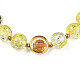 Round Glass Beaded Stretch Bracelet with Gold Plated Brass Ring for Women(BJEW-N018-02G)-2