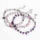 Natural Gemstone Chip Beaded Anklets(AJEW-AN00175)-5