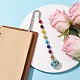 7 Chakra Gemstone Bead & Synthetic Turquoise Glass Heart Wishing Bottle Pendant Bookmarks(AJEW-JK00313-04)-2