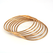 304 Stainless Steel Buddhist Bangle Sets, Golden, 66mm, about 7pcs/set(BJEW-O115-79)