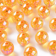 Transparent Acrylic Beads, AB Color Plated, Round, Orange, 16x15mm, Hole: 2.8mm, about 220pcs/500g(MACR-S370-B16mm-724)