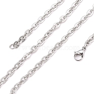 304 Stainless Steel Necklaces, with Lobster Claw Clasps, Stainless Steel Color, 20 inch(50.8cm)(NJEW-PH01234-02)
