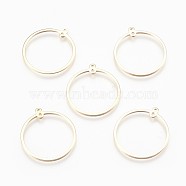 Brass Links connectors, Ring, Real 18K Gold Plated, 28x25x1mm, Hole: 1mm(X-KK-T029-109G)