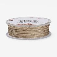 Polyester Metallic Thread, Champagne Yellow, 1mm, about 32.8 yards(30m)/roll(OCOR-G006-02-1.0mm-40)